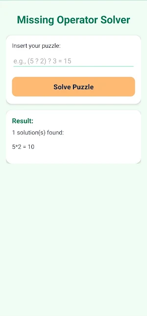 Missing Operator Calculator Screenshot 0