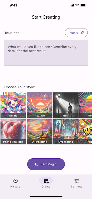 AI Image Generator - Dreamio Screenshot 1