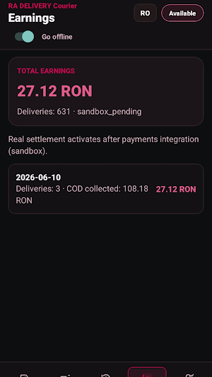 RA Delivery Courier Screenshot 2