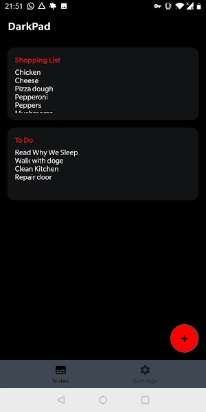 DarkPad - Write Notes in Black! Screenshot 1