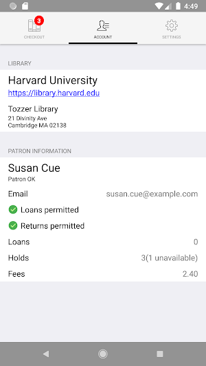 Harvard Library Checkout Screenshot 3
