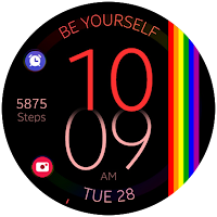 Rainbow digital watch face
