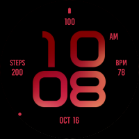 Stylish Maroon Watch Face