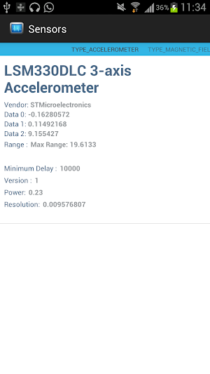 Sensors Screenshot 2