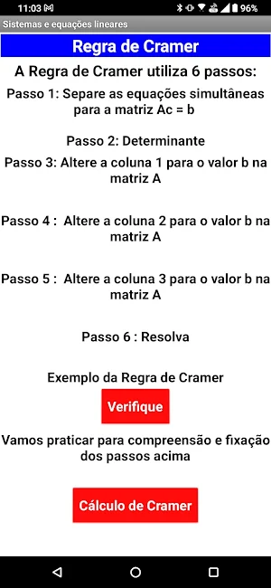 Sistemas e equações lineares Screenshot 3