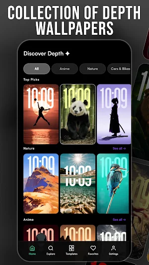Live Clock Depth Wallpaper Screenshot 3