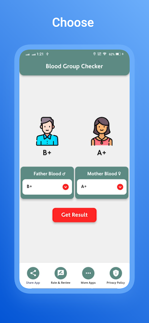 Blood Type Calculator Screenshot 1