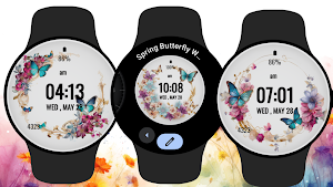 Spring Butterfly Watch Face Screenshot 3