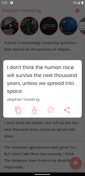 Stephen Hawking and Sayings Screenshot 1