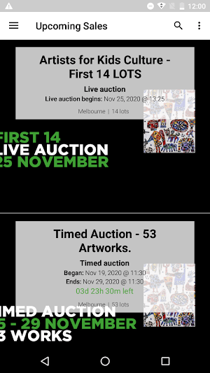 Artists for Kids Auction Screenshot 0