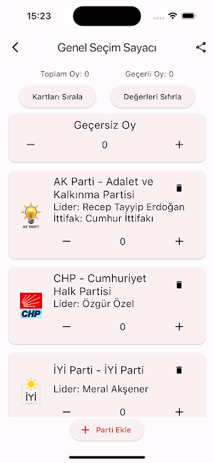 Seçim Sayacı Screenshot 1