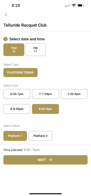Telluride Racquet Club Screenshot 1