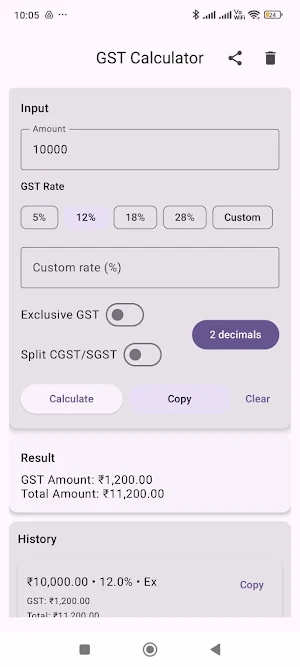 Gst Calculator Screenshot 1