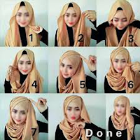 Cara Memakai Jilbab Segi Empat