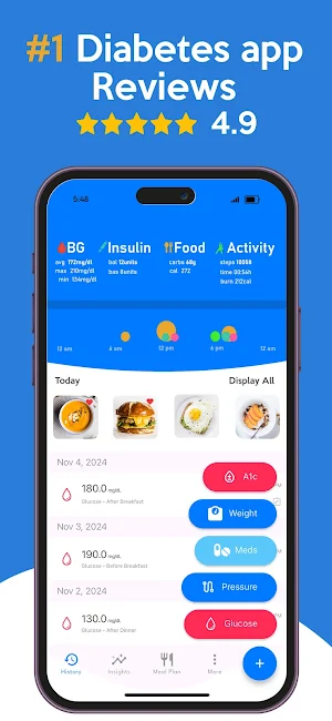 Diabetes & Blood Sugar Tracker Screenshot 1