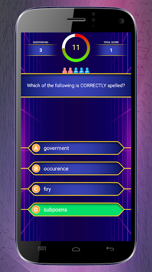 Spelling MCQ Type Screenshot 2