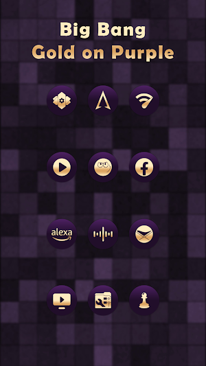 Big Bang Gold On Purple Icons Screenshot 3
