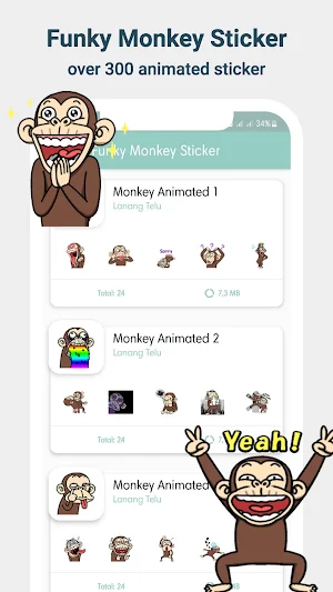 Funky Monkey WASticker Screenshot 1
