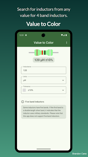 Inductor Color Code Calculator Screenshot 1