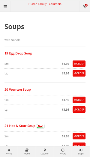 Hunan Family Columbia Online Ordering Screenshot 2