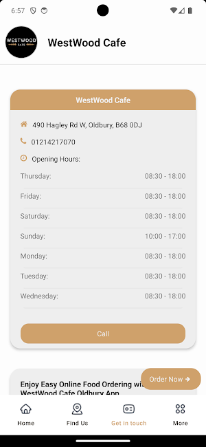 WestWood Cafe Oldbury Screenshot 1