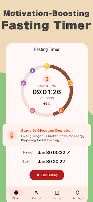 16h Fasting & Gut Health Log Screenshot 2