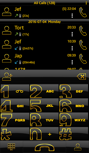 Theme Dark Gold Rocketdial Screenshot 0
