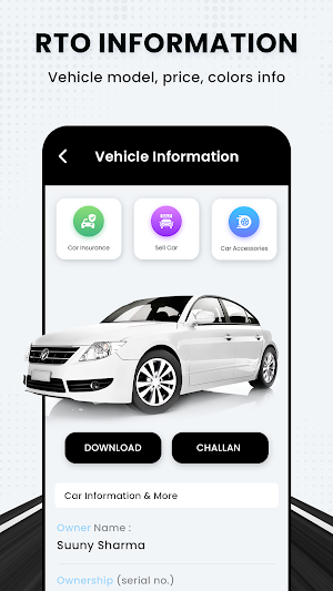 RTO Vehicle Information App Screenshot 2