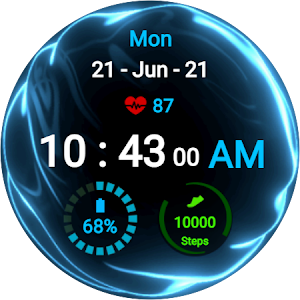 Fluid Blue Watch Face Screenshot 1