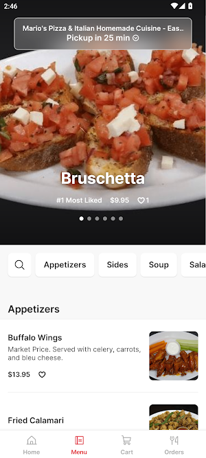 Mario's Pizza Homemade Cuisine Screenshot 1