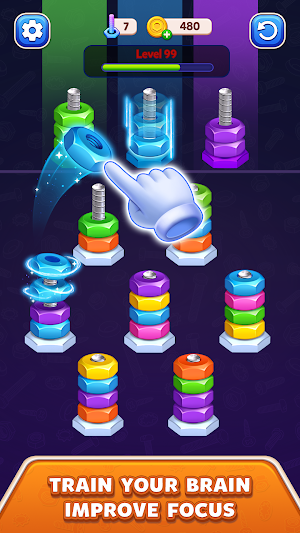 Bolt Sort: Stacking Puzzle Screenshot 3