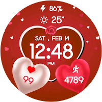 3D Valentine Hearts WatchFace