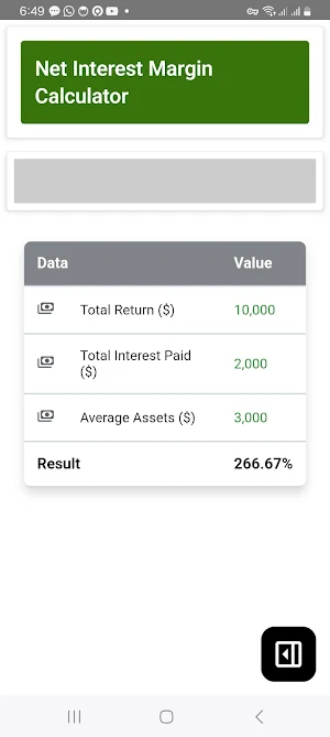 Net Interest Margin Calculator Screenshot 1