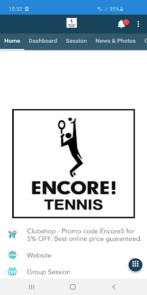 Encore Tennis Screenshot 1