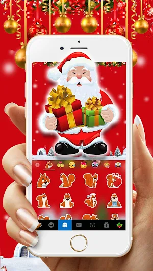 Red Christmas1 Keyboard Theme Screenshot 2