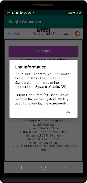 Weight Converter Kg & Gram Screenshot 2
