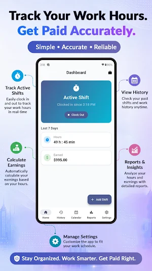 Work Hours Log - Time Tracker Screenshot 1