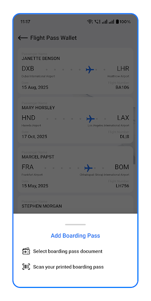 Flight Boarding Pass Screenshot 1