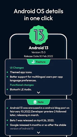 Android version update info Screenshot 3