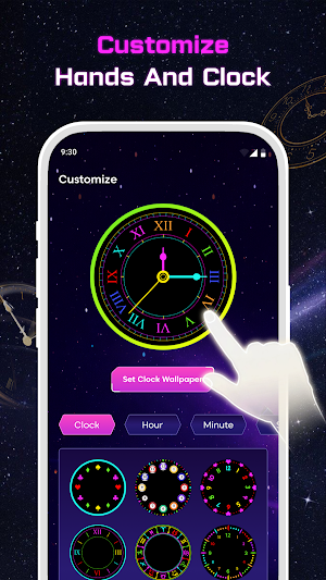 VibeTick: Neon Clock Wallpaper Screenshot 2
