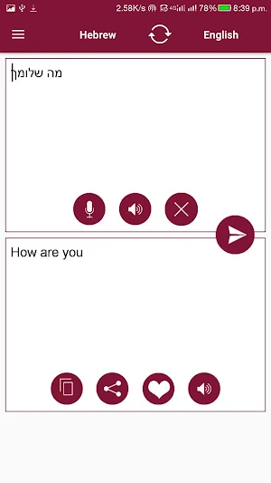 Hebrew - English Translator Screenshot 1