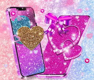Pink Glitter Live Wallpaper HD Screenshot 0
