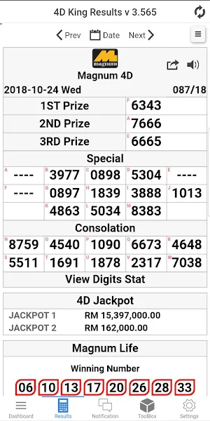 4D King Live 4D Results Screenshot 1