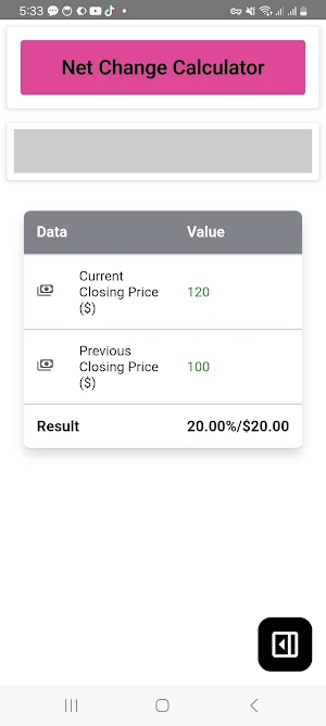 Net Change Calculator Screenshot 3