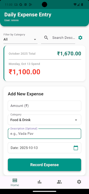 Panam: My Daily Expense Screenshot 0