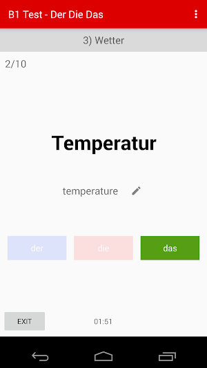 German Test Der Die Das B1 Level Screenshot 2