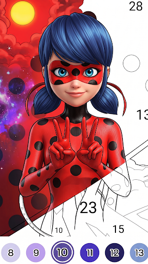 Ladybug Color by Number Game Screenshot 3