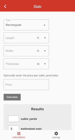 Concrete Calculator Screenshot 0