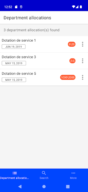 Department allocations Screenshot 1