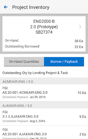 Project Manufacturing for EBS Screenshot 3